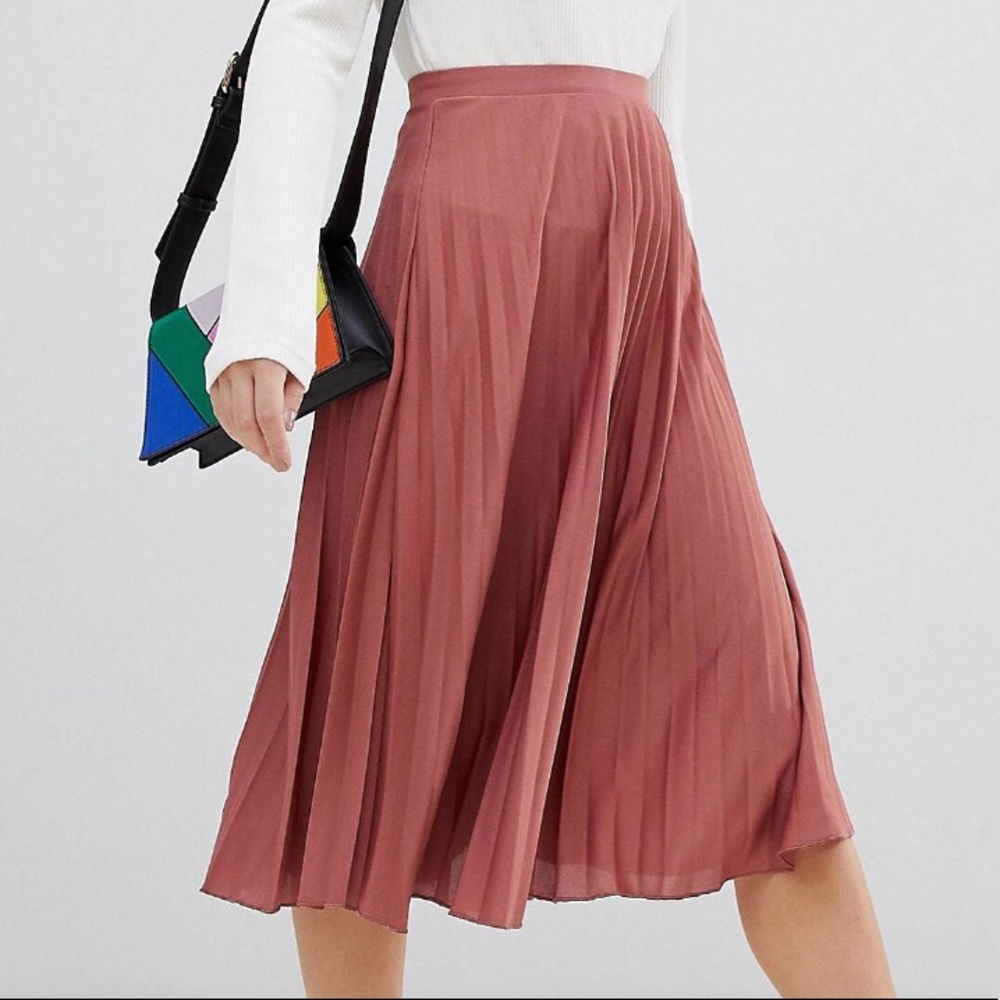 ASOS Petite Pleated Midi Skirt